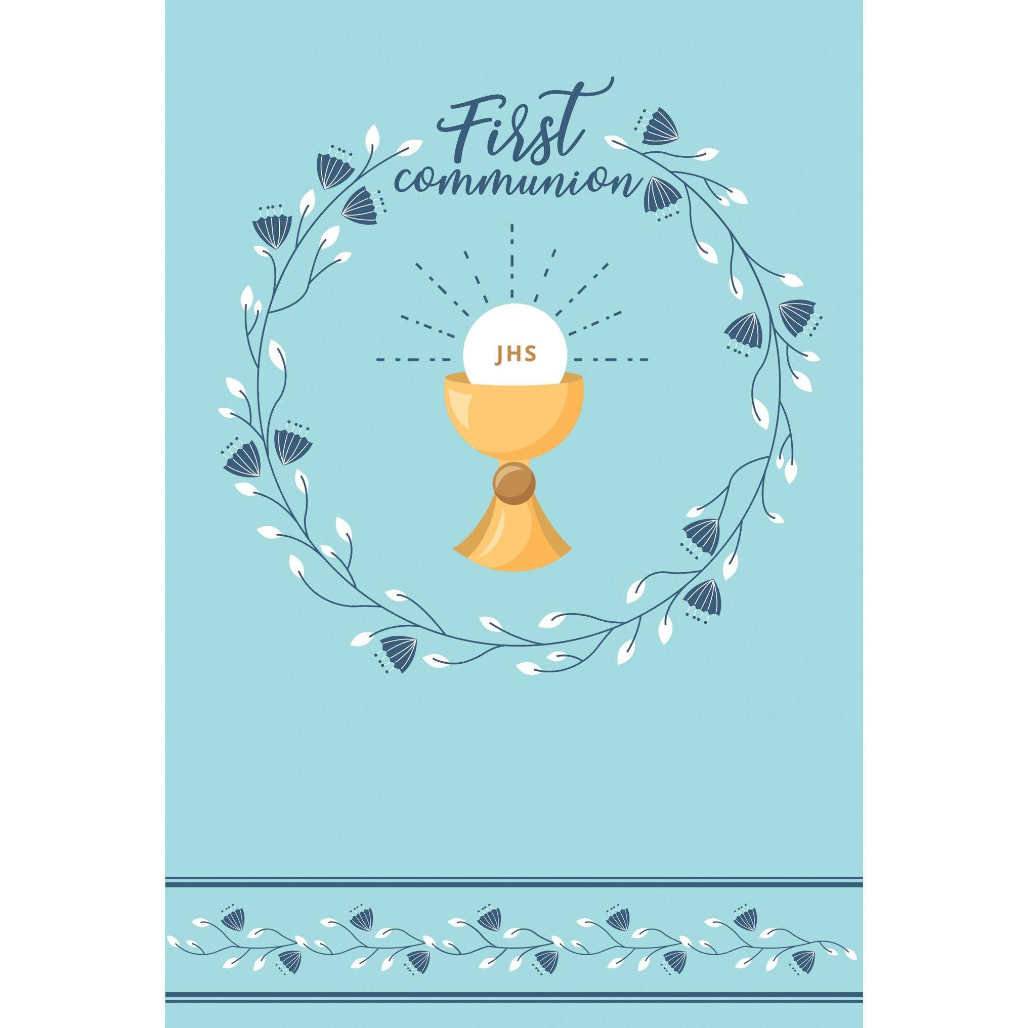 Pictura Communion Chalice and Communion Card set on a white background, featuring religious symbols and elegant design elements.